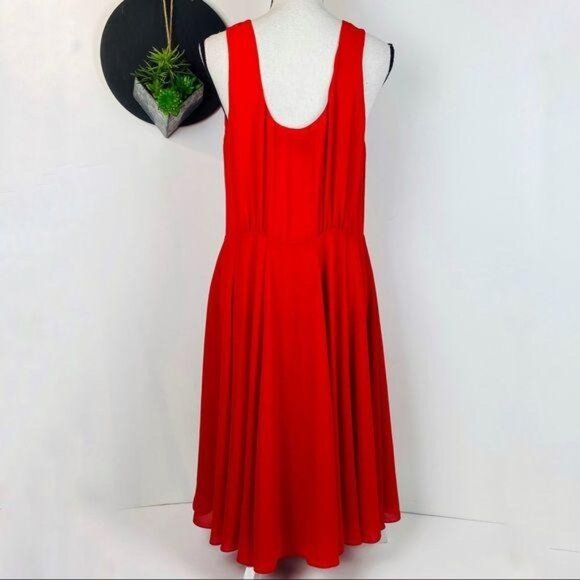 French Connection Red ChiffonFit & Flare Size 12 - Picture 4 of 8